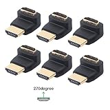 VCE 6-Pack HDMI 270 Degree Male to Female Right Angle Adapter 3D&4K Supported