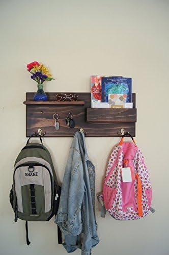 Coat Hooks and Key Hooks Mail Storage Shelf