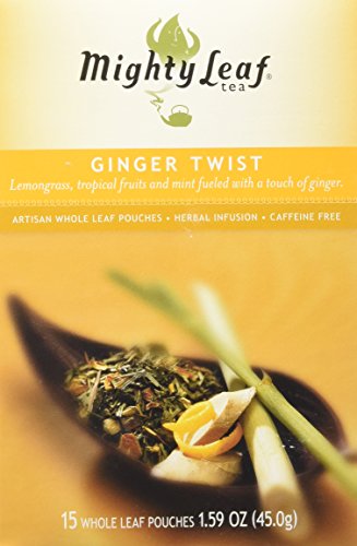 Mighty Leaf Tea Ginger Twist, Whole Leaf Pouches, 1.59 Ounces, 15 Count