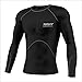 Hawk Sports Compression Armour Base layer Top Skin Fit Shirt + Leggings set (X-Large, Black/GreyTop)