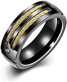 Anillo de Hombre de Titanio Joyería Fina Moda 2018 Wire Levels RI0043