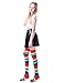Women’s Extra Long Striped Socks Over Knee High Opaque Stockings (Rainbow)