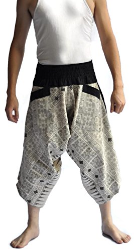 Siam Trendy Men's Japanese Style Pants One Size Black Two Tone