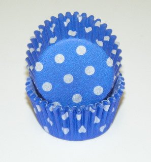 Blue Polka Dot Cupcake Liners Mini Size 100 count