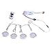 AIBOO Linkable LED Under Cabinet Lights Direct Wired 12V Slim Aluminum Dimmable Puck Lights with RF Remote Control for Accent Lighting (4 Lights, Warm White, NO Wall Plug)