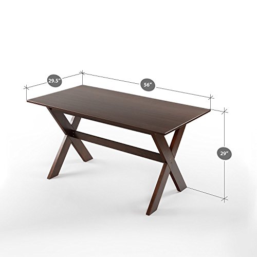 Zinus William Trestle Large Wood Dining Table / Espresso Pricepulse