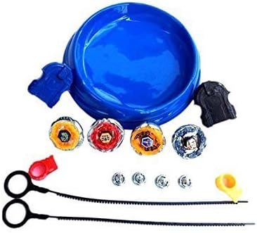 Lalli Sales 4 Rapid Spinner Set with Ripchord Launcher and Battlefield Stadium (Assorted Colors)