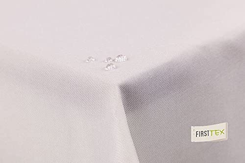 First-Tex tablecloth linen look lotus effect washable with straight hem edge 130x130 square in champagne — image 1