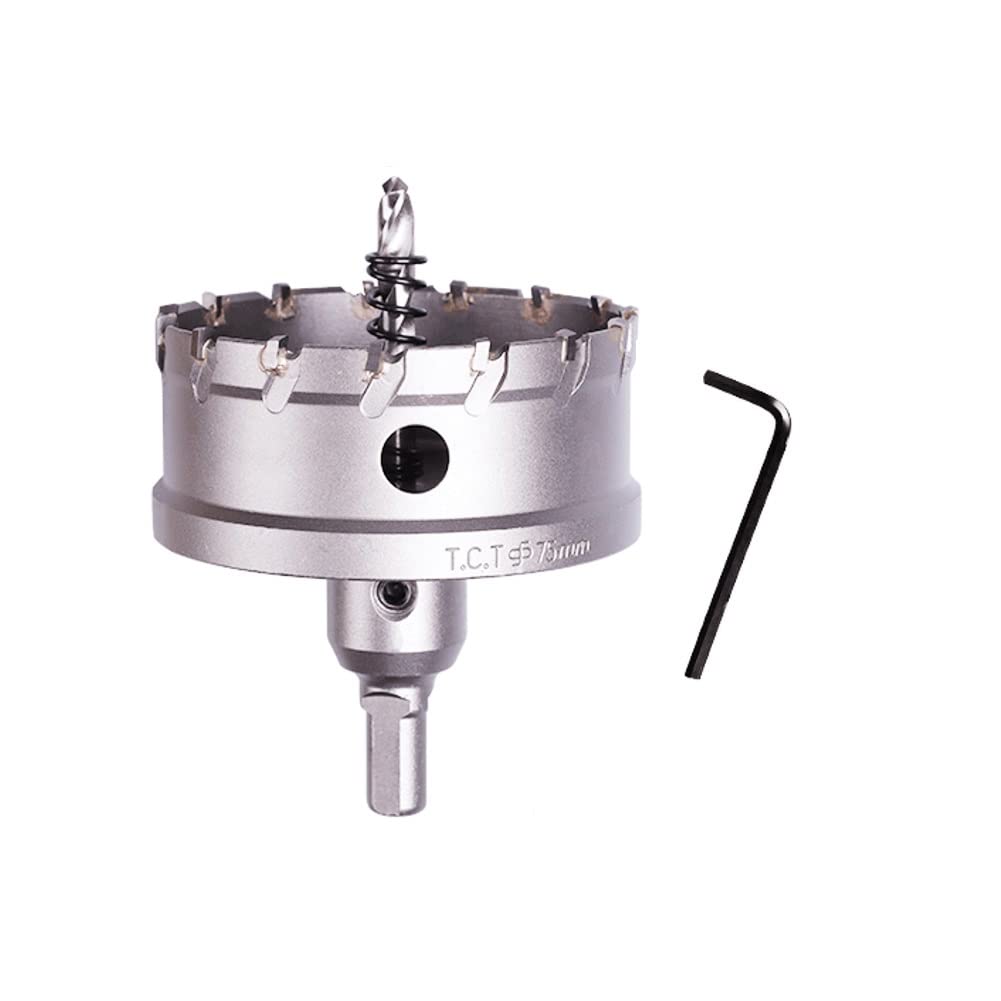 SYDARSYN 75mm Carbide Hole Saw with Arbor, TCT Hole Cutter Drill Bit for Stainless Steel, Sheet, Metal, Wood