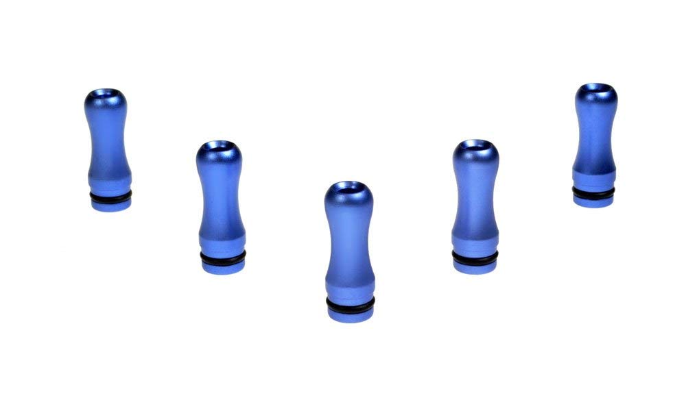 Armerah Baton 510 Drip Tip e-cig Mouthpiece Short/Aluminium/Solid 5 Pack in Blue