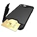 iPhone 7 Plus Case, Bastex Hybrid Slim Fit Black Rubber Silicone Cover Hard Plastic Black Brushed Metal Design Kickstand Case with Hidden Credit Card Slot for Apple iPhone 7 Plus