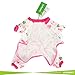 LovinPet Dog Pajamas Pet Clothes Cotton Cozy Onesie Puppy Pjs with Bow and Snap Buttons