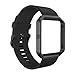 GeeRic Band and Frame Compatible with Fit Bit Blaze, Soft Silicone Strap Wristband for Smart Fitness Watch, Sports Men Women Black Band&Balck Frame Large