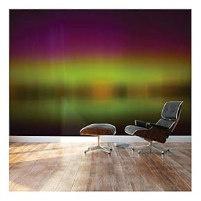 Blurred Out Purple and Green Northern Lights Reflection - Landscape - Wall Mural, Removable Sticker, Home Decor - 66x96 inches