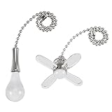 uxcell 1Set Glass Clear Fan Bulb Pendant with 6