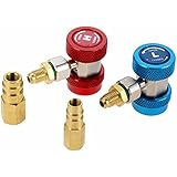 SURIEEN R1234yf Quick Coupler Adapters 1/4' Male Port Adjustable Conneter Adapter High Low Side R 1234 Yf Adapters Manual Couplers For A C Refrigerants Manifold Gauge Set - View #7