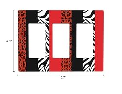 Fashion Red Black White Zebra Leopard Cheetah Print