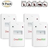 Upgrade Ultrasonic Pest Repeller Plug In Indoor-Second Generation Pest Control Ultrasonic Repellent-Repels Mice,Spiders,Cockroach,Ants,Flies,Rats,Termites and Other Insects-Non-toxic 4 Set