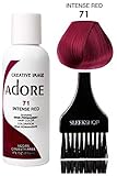 ADORE Creative Image Shining SEMI-PERMANENT Hair Color (STYLIST KIT) No Ammonia, No Peroxide, No Alcohol Haircolor Semi Permanent Dye (71 Intense Red)