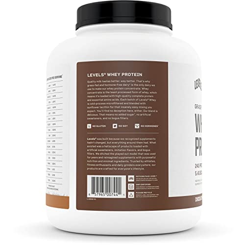 Levels Grass Fed 100 Whey Protein, No GMOs, Chocolate Peanut Butter