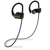 Bluetooth Headphones, FIRACORE Sports Wireless Headphones Bluetooth Earphones IPX7 Waterproof Earbuds with Mic, HD Stereo, Heavy Bass, Noise Cancelling Headsets for Running Workout Gym (Green)