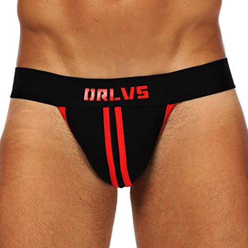 XiangxiKJ Men's Jockstrap, Sexy Low Rise Briefs Pouch Comfortable Breathable Underwear G-String Thongs