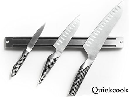 Quick Cook Space Saving Stainless Steel Magnetic Kitchen & Steak Knife Strip / Holder 14 Inch