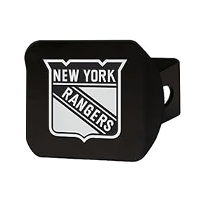 FANMATS 21008 New York Rangers Black Metal Hitch Cover with Metal Chrome 3D Emblem