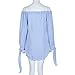 Sunward(TM) Women's Sexy Blue Bow Off Shoulder Blouse (XLarge, Blue)