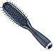 Kent KB Minihog Headhog Small Travel Detangling Hair Brush, Black Rubber Cushion Detangler Brush and Scalp Brush, Firm Rounded Plastic Bristles for Women Men and Kids Everyday Care, Made in England