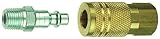 Tru-Flate 13-201 Coupler/Plug Set 1/4" Female NPT Coupler and 1/4" Male NPT Plug
