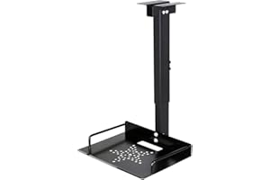 Drsn Universal Ceiling Mount with Tray, 11.4-22 inches Adjustable, No Hole Installation, Aluminum Alloy, in-Tube Cable Routing, Universal Ceiling Mount for Projector/Camera, Wall/Ceiling