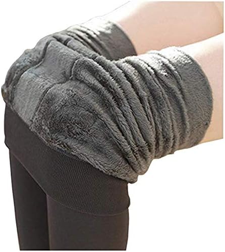 Qflmy Women's Winter Warm High Waisted Fleece Lined Velvet Elastic Leggings