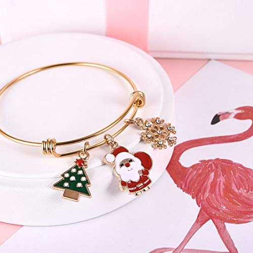SEVENWELL Christmas Pendant Charms 26pcs Assorted Gold Plated Christmas Enamel Charm Pendant for DIY Jewelry Making Necklace Bracelet Earring DIY Jewelry Accessories Charms - Thumbnail 6