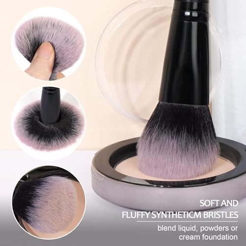 MAANGE 18 Pcs Premium Synthetic Make up Brushes Set Soft Foundation Powder Eyeliner Eye Shadow Makeup Brush Set Professional (Black)