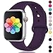 Laffav Compatible with Apple Watch Band 40mm 38mm, for Women Men, Silicone Sport Replacement Band Compatible with Apple Watch Series 4/3/2/1, Small/Medium, Plum Sarah