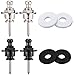 Canomo 4 Pieces Guitar Strap Buttons Strap Retainer Quick Release Strap locks (Black/Silver) with 2 Pair Guitar Strap Blocks for Electric Acoustic Guitar Replacement