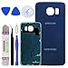 LUVSS New Back Glass Replacement for [Samsung Galaxy S6] G920 (All Carriers) Rear Cover Glass Panel Case Door Housing with Opening Tools Kit (Blue)