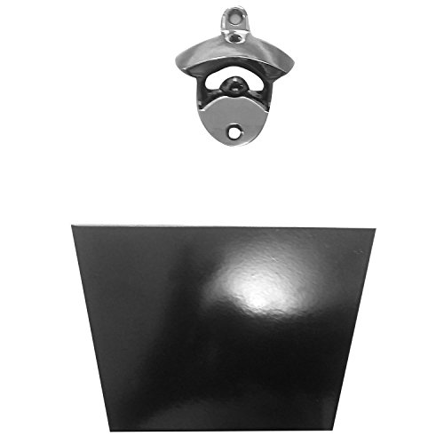 Tozz pro ® black tin wall mount bottle opener with stainless ste…