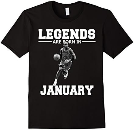 Mens Michael Shirt Jordan Legends Are Born In January Large Black