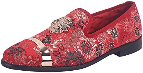 Amazon.com | FERUCCI Plaid Khaki Fabric Slippers Loafers  display picture 2