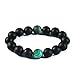 UINSTONE Men's Bracelet Semi-Precious Natural Stones Onyx 2 Rarely found Gem Grade Natural Turquoise 14mm