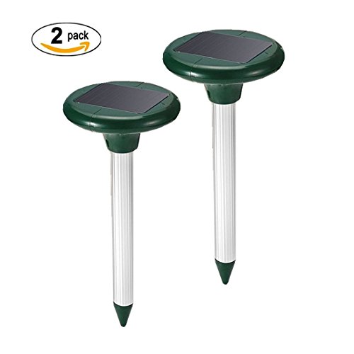 Solar Mole Repeller Snake Gopher Repellent for Lawn Garden Yards (Pack of 2)