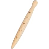 Bothyi Wooden Seed Dibber with Measurement Handheld Save Time Ergonomic Round Handle Quick Efficient Seed Planter Tool Tapered Gauge