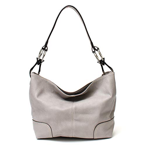 Americana Bucket Style Hobo Shoulder Bag with Big Snap Hook Hardware