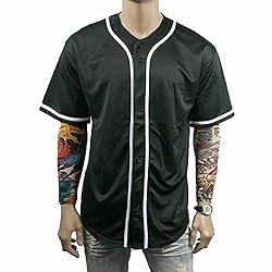 Pullonsy Solid Plain Baseball Jerseys Tees for Men