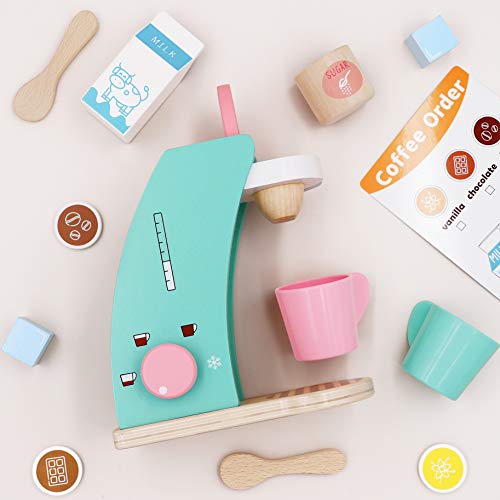 Tiny Land Kinderküche Brew & Serve Kaffeemaschinen-Set aus Holz - Spielen Sie Küchenzubehör, ermutigen Sie… – Bild 5