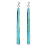 Turquoise Earrings in Sterling Silver & Genuine Turquoise (2.5