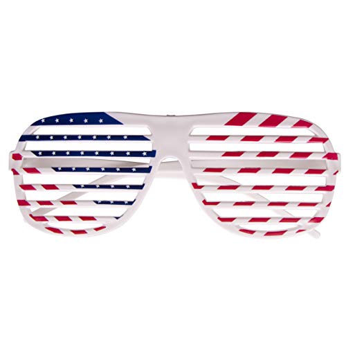 American Flag USA Patriotic Shutter Shades Sunglasses - 12 Pairs Fourth of July Party Favors Patriotic Decorations Red White and Blue Glasses 12 Pack - Thumbnail 3