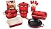 Le Creuset Cookware Set - 16 Piece - Cerise (Cherry Red)
